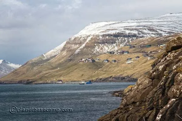 Gamlarætt Ferry Port - View To Velbastaður - One Of The Oldest Settlements In Faroe Islands