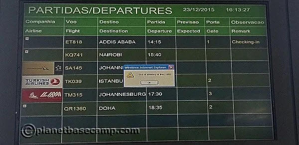 Maputo Airport - Out Of Memory Error